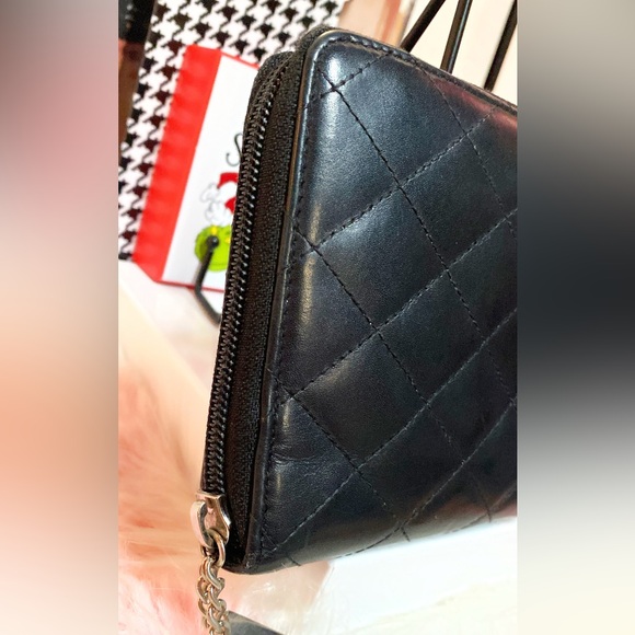 CHANEL Combon Line Lambskin Zip Around Long Wallet Black - Picture 8 of 17